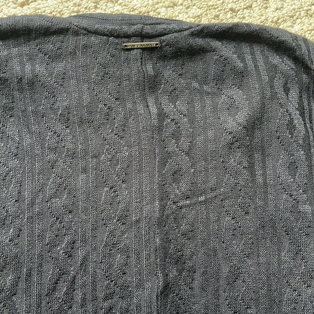 La Vie En Rose Black Ribbed Knit Long Cardigan - Picture 10 of 11